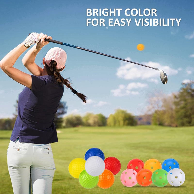 ZHENAN 20 Pack Colored Plastic Golf Balls, 41mm Practice Golf Balls, Realistic Feel and Long Lasting,Limited Fligh Plastic Golf Training Balls for Backyard, Simulated Golf Balls for Indoor or Outdoor - Image 4